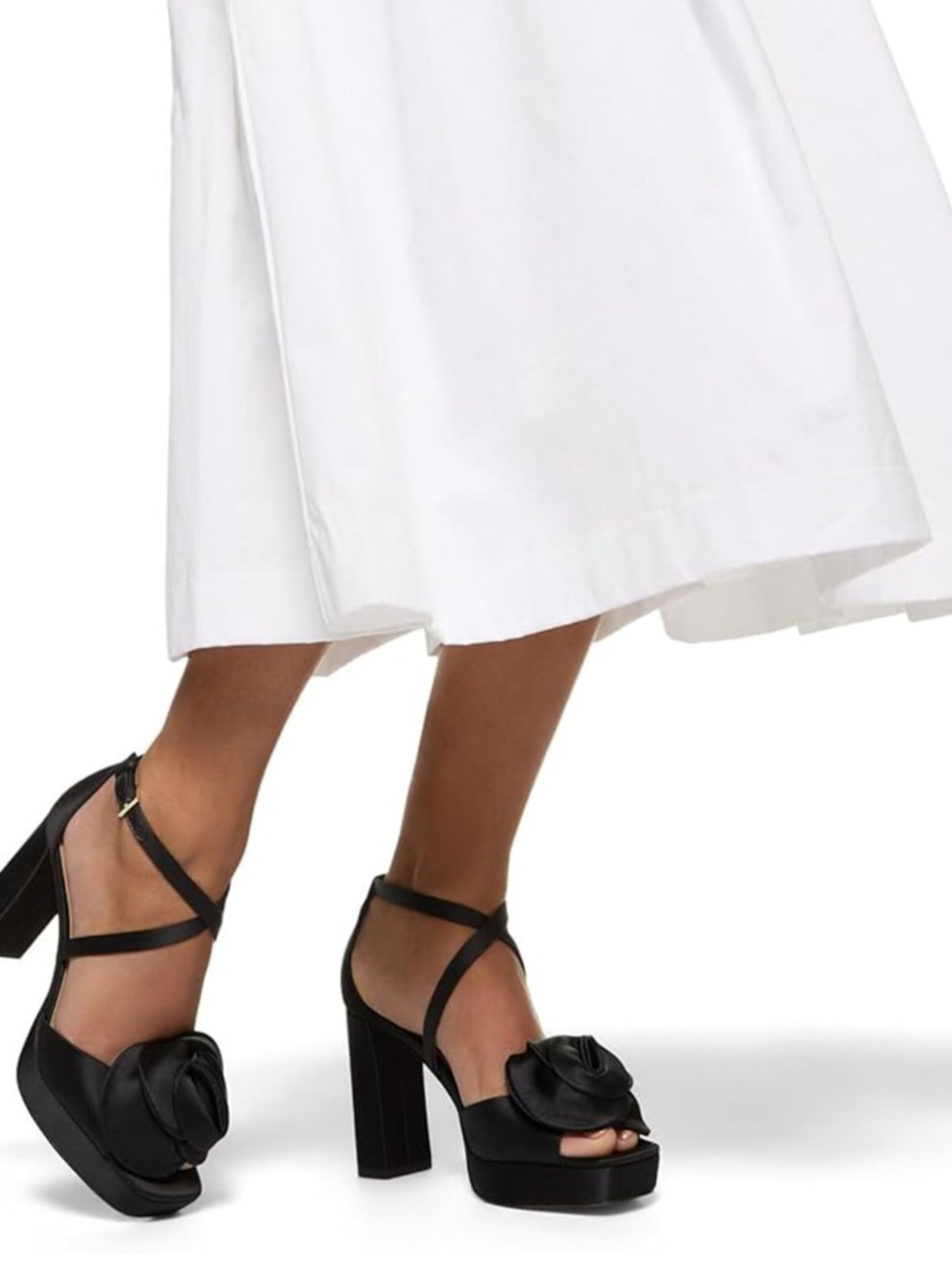 Ted Baker Black Platform Sandal with Floral Accent - Women's Dress Heels - Picture 2 of 10